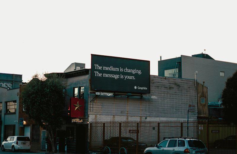 QR code on an outdoor advertising poster